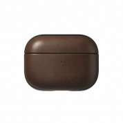 Nomad Modern Leather Case - кожен (естествена кожа) кейс за Apple Airpods Pro 2, AirPods Pro (тъмнокафяв)
