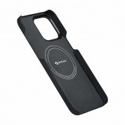 Pitaka MagEZ 4 600D Aramid Fiber MagSafe Case - кевларен кейс с MagSafe за iPhone 15 Pro (черен-сив)  2