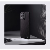 Nillkin CarboProp Aramid MagSafe Case - хибриден удароустойчив кевларен кейс с MagSafe за iPhone 14 Pro (черен) 10