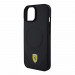 Ferrari PU Leather Bottom Carbon MagSafe Case - дизайнерски кожен кейс с MagSafe за iPhone 15 (черен) 4