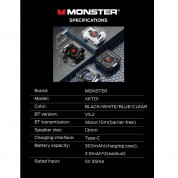 Monster Airmars TWS In-Ear Gaming Bluetooth Earphones XKT01 - безжични блутут слушалки със зареждащ кейс (бял) 6