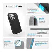 Speck Presidio 2 Grip Case - удароустойчив хибриден кейс за iPhone 15 Pro (черен) 9