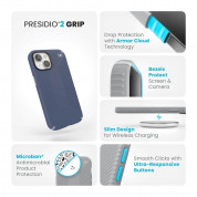 Speck Presidio 2 Grip Case - удароустойчив хибриден кейс за iPhone 15 (тъмносин) 9