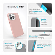 Speck Presidio 2 Pro Case - удароустойчив хибриден кейс за iPhone 15 Pro Max (розов) 9