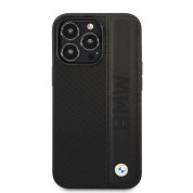 BMW Signature Leather Big Logo Hard Case - кожен кейс (естествена кожа) за iPhone 14 Pro Max (черен) 1