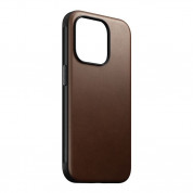 Nomad Modern Leather MagSafe Case - кожен (естествена кожа) кейс с MagSafe за iPhone 15 Pro (тъмнокафяв) 4