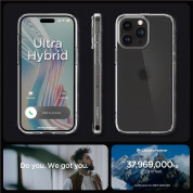 Spigen Ultra Hybrid Case - хибриден кейс с висока степен на защита за iPhone 15 Pro Max (прозрачен-матиран) 13