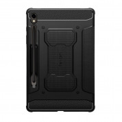 Spigen Rugged Armor Pro Case - хибриден удароустойчив кейс с поставка за Samsung Galaxy Tab S9 (черен) 2