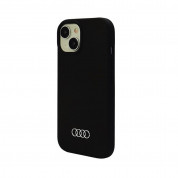 Audi Liquid Silicone Case - дизайнерски силиконов калъф за iPhone 15 (черен)  2