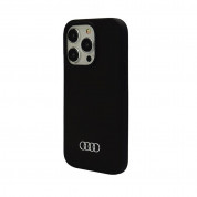 Audi Liquid Silicone Case - дизайнерски силиконов калъф за iPhone 15 Pro (черен)  2
