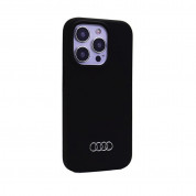Audi Liquid Silicone Case - дизайнерски силиконов калъф за iPhone 15 Pro (черен)  1