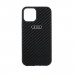 Audi Carbon Fiber Hard Case - дизайнерски карбонов кейс за iPhone 11, iPhone XR (черен) 2
