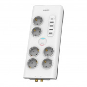 Philips SPN7061WA 6 AC Outlets With USB-A and USB-C Ports Extension Power Strip 3680W (white)