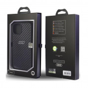 Audi Carbon Fiber Hard Case - дизайнерски карбонов кейс за iPhone 12, iPhone 12 Pro (черен) 5