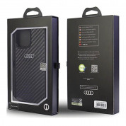 Audi Carbon Fiber Hard Case - дизайнерски карбонов кейс за iPhone 13 Pro Max (черен) 4
