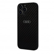 Audi Carbon Fiber Hard Case - дизайнерски карбонов кейс за iPhone 13 Pro Max (черен) 2