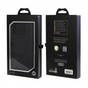 Audi GT Synthetic Leather Hard Case - дизайнерски кожен кейс за iPhone 15 Pro Max (черен) 3