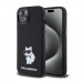 Karl Lagerfeld Liquid Silicone Choupette NFT Case - дизайнерски силиконов кейс за iPhone 15 (черен) 1