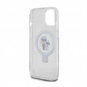 Karl Lagerfeld Ringstand Karl and Choupette MagSafe Case for iPhone 15 (white-clear) 5