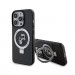 Karl Lagerfeld Ringstand Karl and Choupette MagSafe Case - хибриден удароустойчив кейс с MagSafe за iPhone 15 Pro (черен-прозрачен) 1