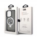 Karl Lagerfeld Ringstand Karl and Choupette MagSafe Case - хибриден удароустойчив кейс с MagSafe за iPhone 15 Pro Max (черен-прозрачен) 7