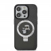 Karl Lagerfeld Ringstand Karl and Choupette MagSafe Case - хибриден удароустойчив кейс с MagSafe за iPhone 15 Pro Max (черен-прозрачен) 3