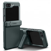 Spigen Tough Armor Pro Case - хибриден кейс с най-висока степен на защита с поставка за Samsung Galaxy Z Flip5 (зелен)