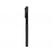 Pitaka MagEZ 4 600D Fusion Weaving Aramid Fiber MagSafe Case - кевларен кейс с MagSafe за iPhone 15 (черен-сив)  3