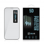 OBALME Tempered Glass Screen Protector 5D - обхващащо и ръбовете стъклено защитно покритие за дисплея на iPhone 14 Pro (черен-прозрачен) 1
