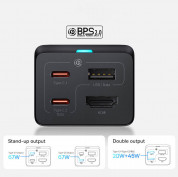 Baseus GaN 5 Pro Wall Charger 67W (CCGP110201) - захранване за ел. мрежа за лаптопи, смартфони и таблети с USB-C и USB-A изходи, HDMI порт и USB-C към USB-C кабел (черен) 7