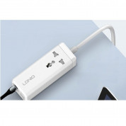 LDNIO SC1418 Desktop Power Strip With USB-C Hub 65W - разклонител с 1 изход и вградени 2хUSB-C и 2хUSB-A изхода за мобилни устройства (бял) 6