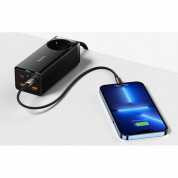 Baseus GaN 3 Pro Charger Power Strip 100W (PSZM000401) - захранване за ел. мрежа за лаптопи, смартфони и таблети с AC, 2xUSB-A и 2xUSB-C изходи с технология за бързо зареждане и USB-C кабел (черен) 8