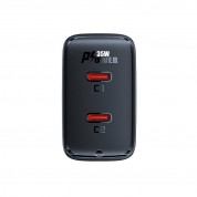 Acefast A49 GaN Wall Charger Dual USB-C 35W PD - захранване за ел. мрежа с 2xUSB-C PD изходи с технология за бързо зареждане (черен)  3