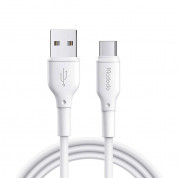 Mcdodo CA-7280 USB-A to USB-C Charging Cable 3А - кабел с гумирана обвивка за устройства с USB-C порт (120 см) (бял) 