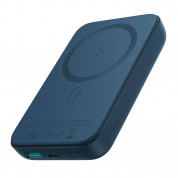 Joyroom Mini Magnetic Wireless Quick Charging Power Bank 10000 mAh - преносима външна батерия с USB-C порт, USB-A изход и безжично зареждане с MagSafe (син)