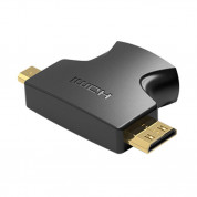 Vention Female HDMI to mini HDMI male and micro HDMI male Adapter (black) 2
