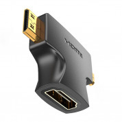 Vention Female HDMI to mini HDMI male and micro HDMI male Adapter - адаптер за преобразуване от HDMI към mini HDMI или micro HDMI (черен)