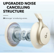 Anker Soundcore Space One Adaptive Active Noise Cancelling Headphones - безжични слушалки с активна изолация на околния шум (кремав)  3