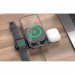 Budi 3-in-1 Wireless Charger 15W - сгъваема тройна поставка (пад) за безжично зареждане за iPhone, Apple Watch, AirPods и Qi съвместими мобилни устройства (черен) 6