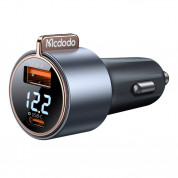 McDodo Digital Display Dual Quick Car Charger 75W (CC-5670) - зарядно за кола с USB-A и USB-C изходи, с дисплей и с технология за бързо зареждане (черен) 1