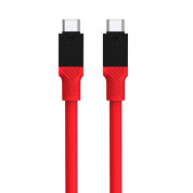 Tactical Fat Man USB-C to USB-C Cable 60W - здрав кабел с бързо зареждане за устройства с USB-C порт (100 см) (червен)