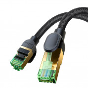Baseus Braided Round Ethernet Patchcord Cable RJ45 Cat8 UTP 40Gbps (150 см) (черен) 5