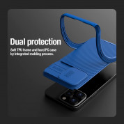 Nillkin CamShield Pro Magnetic Hard Case - хибриден удароустойчив кейс за iPhone 15 Pro (син) 3