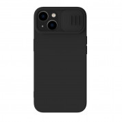 Nillkin CamShield Silky Magnetic Silicone Case - силиконов (TPU) калъф с MagSafe за iPhone 15 (черен)