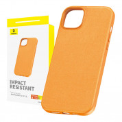 Baseus Fauxther Leather Case - кожен кейс за iPhone 15 (оранжев)