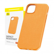 Baseus Fauxther Leather Case - кожен кейс за iPhone 15 Pro (оранжев)