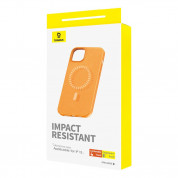 Baseus Fauxther Leather Magnetic Case - кожен кейс с MagSafe за iPhone 15 (оранжев) 2