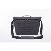 Odzu Smart Messenger Bag - елегантна здрава текстилна чанта с дръжкa и презрамка (тъмносив) 1