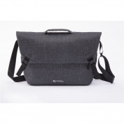 Odzu Smart Messenger Bag - елегантна здрава текстилна чанта с дръжкa и презрамка (тъмносив)