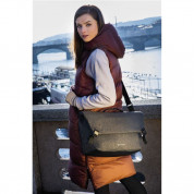 Odzu Smart Messenger Bag - елегантна здрава текстилна чанта с дръжкa и презрамка (тъмносив) 14